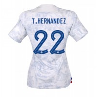 Frankreich Theo Hernandez #22 Fußballbekleidung Auswärtstrikot Damen WM 2022 Kurzarm